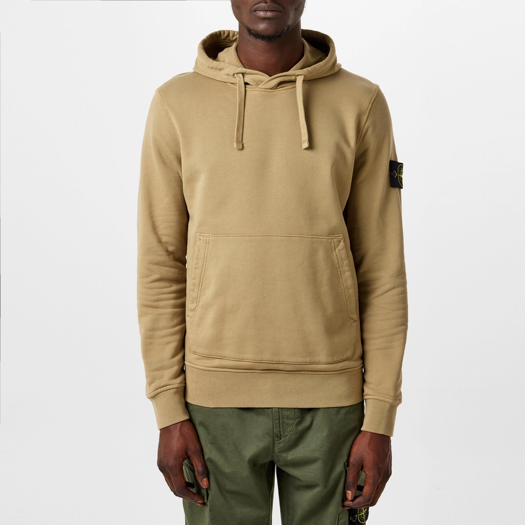 Stone Island Badge Over The Head Hoodie - Biscotto V0094